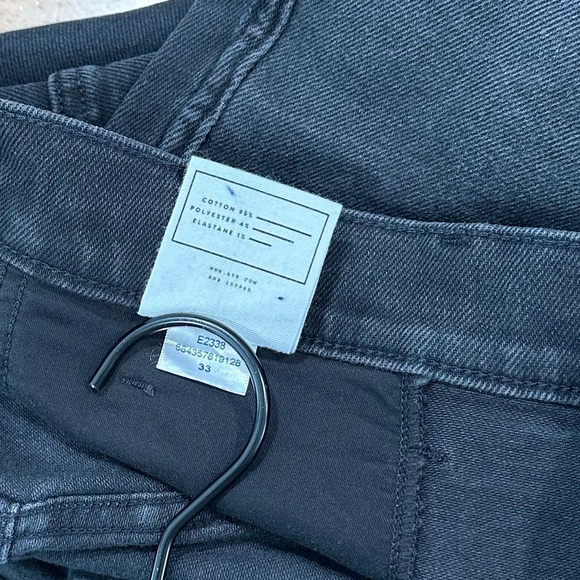 AYR The Beat Barrel Leg Jeans Uni Black Ankle Crop Denim Trouser Cut NEW 33 - Picture 9 of 10